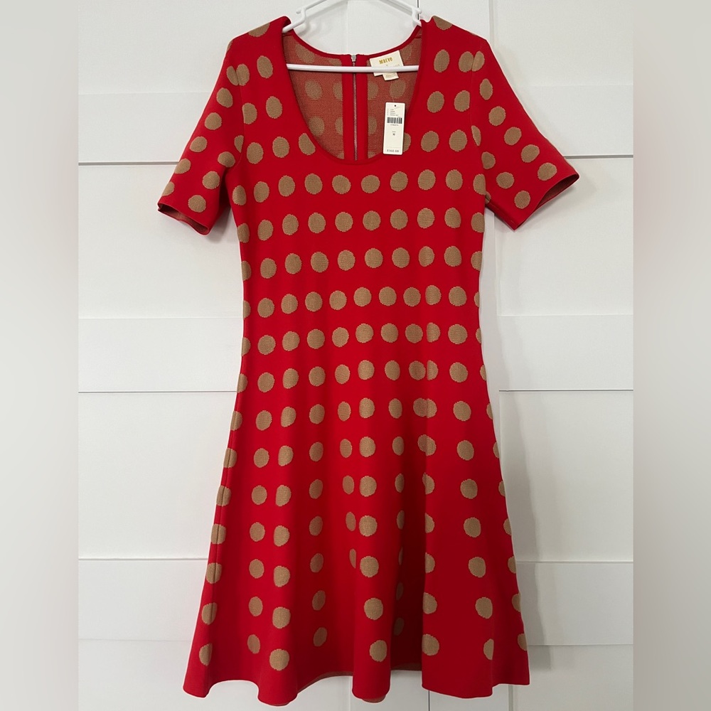 Maeve NWT Fit and Flare Polka Dot Dress Size M